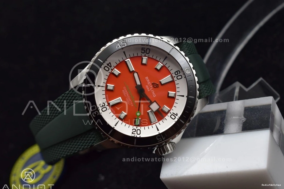 BLSF Rubber Strap 1164 Green SuperOcean Automatic Edition Orange A Dial 42 on 1:1 SS Best FashionForward 0131
